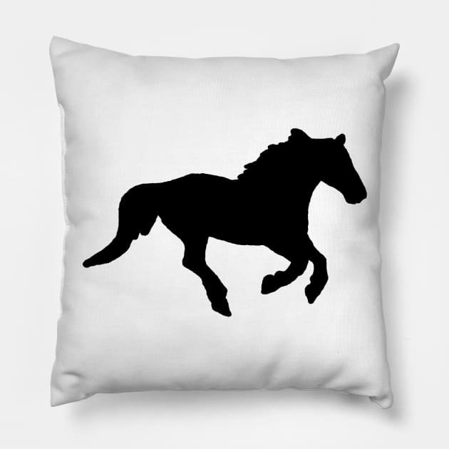 Galloping horse shadow Pillow by Shyflyer