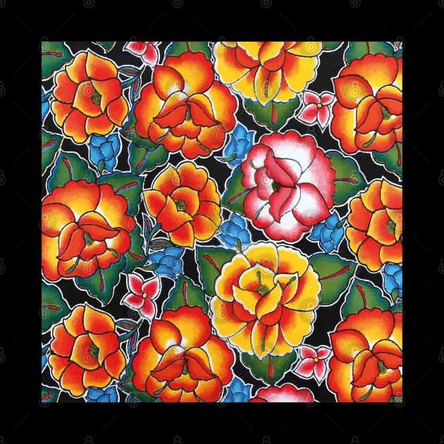 Mexican oilcloth oaxaca flowers by T-Mex