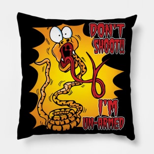 Panicking Snake "Don't Shoot. I'm Unarmed." Pillow