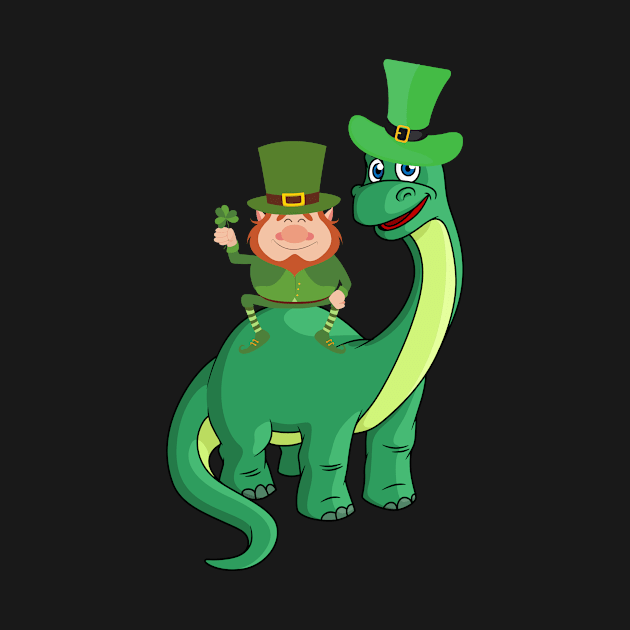 Kid's Dinosaur Shamrock St Patrick's Day by yassinebd