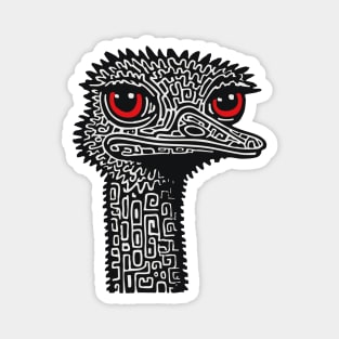 Hyper-Detailed Ostrich | Expressive Wildlife Portrait Magnet