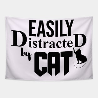 Easily Distracted By Cats, Crazy Cat Lady, Cat Lover, Cat Meme, Pet Lover, Cat Meow, Cat Lady Gift, Cat Paw Tapestry