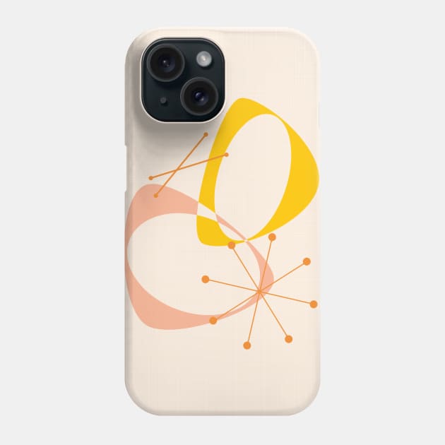 Mid Century Modern Abstract in Yellow, Peach and Orange Phone Case by tramasdesign