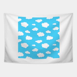 sky of blue and white fluffy clouds Tapestry