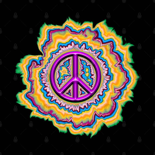colorful glowing peace sign by DrewskiDesignz