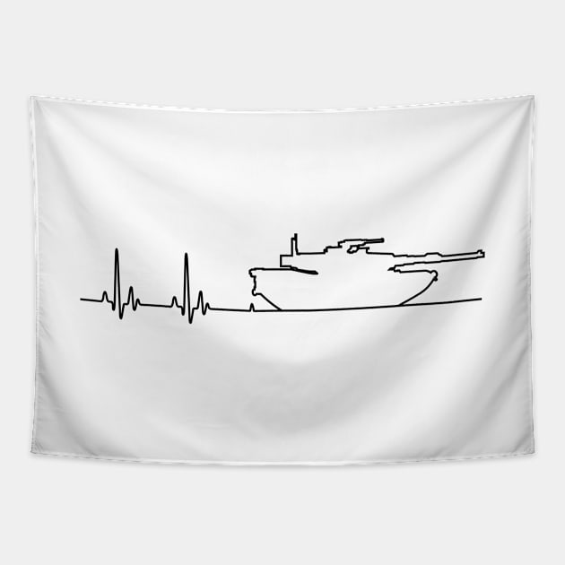 M1A1 / M1A2 Abrams Tank Heartbeat Pulse Tapestry by NorseTech