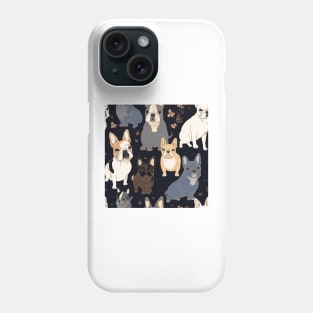 Cute French Bulldogs all over Tote Bag Phone Case