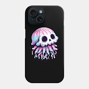 Pastel Goth Colorful Skull Jellyfish Phone Case