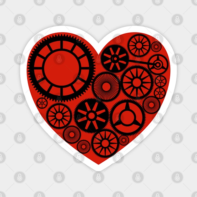 Heart Wheel Gears Engineer Magnet by Miozoto_Design