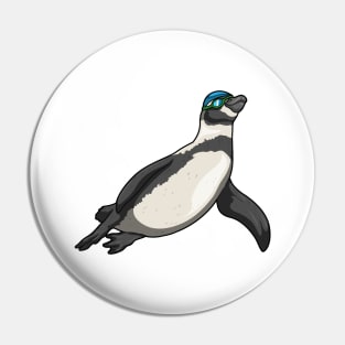 Penguin Swimming Swimming goggles Pin