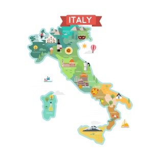 Map of Italy T-Shirt