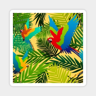 Tropical Parrot Pattern Magnet