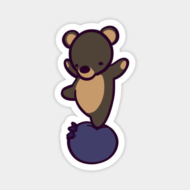 Black Bear Blueberry Balance Magnet by ThumboArtBumbo