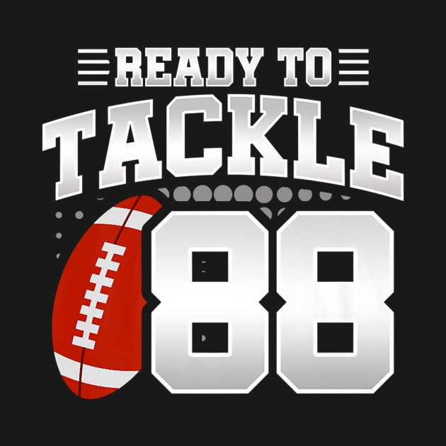 88th Birthday Football Mom Tackle Football by onazila pixel