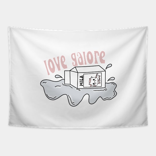 love galore spilled milk Tapestry by morgananjos