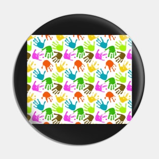 Painted Hands Rainbow Pin