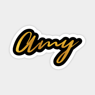 Amy Name Hand Lettering in Faux Gold Letters Magnet