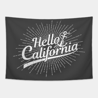 Hello California vintage print in hipster style Tapestry