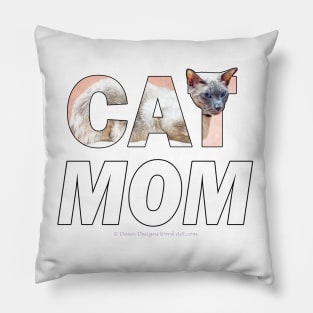 CAT MOM - siamese oil painting word art Pillow