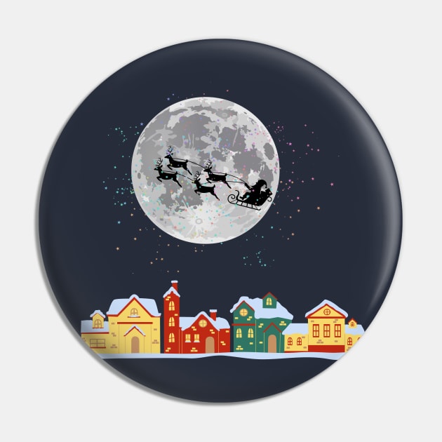 Christmas Eve Santa Pin by Budwood Designs