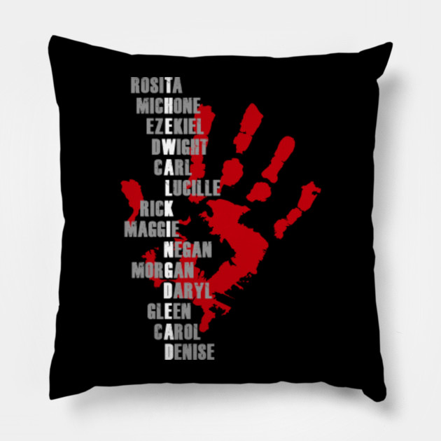 The Walking Dead Names The Walking Dead Pillow Teepublic