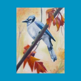 Prophet - blue jay in autumn painting T-Shirt