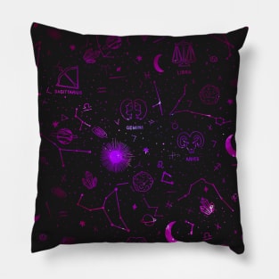 Star sign pattern - pink Pillow