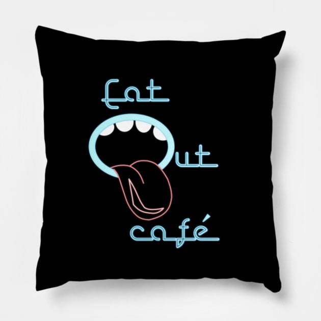 Eat Out Cafe Pillow by 9teen