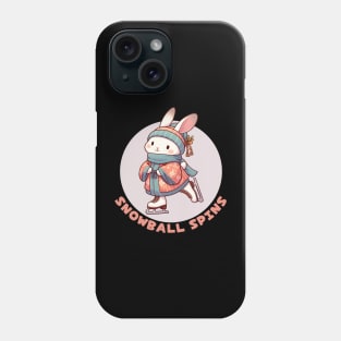 Ice skating rabbit Phone Case