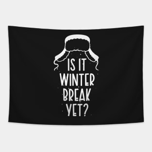 Winter Snow Holiday Gift / Is It Winter Break Yet / Funny Christmas Trip Quote Tapestry