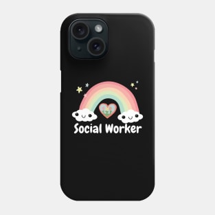 Cute Social Worker Heart Rainbow Squad Social Worker Month Phone Case