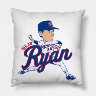 Nolan Ryan Texas Caricature Pillow