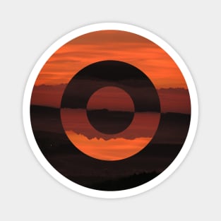 Abstract Circle Red Landscape Magnet