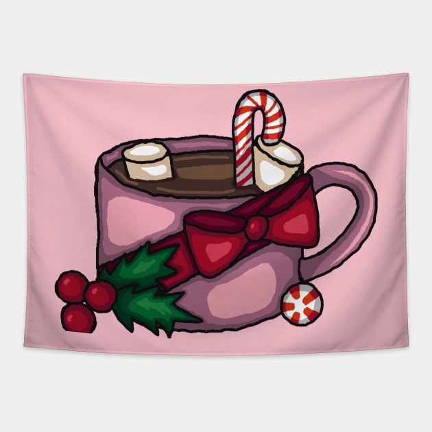 Christmas Hot Chocolate Tapestry by TacoCat Designs