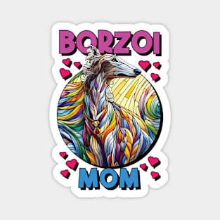 Borzoi mom, stained glass. I love borzois. Magnet