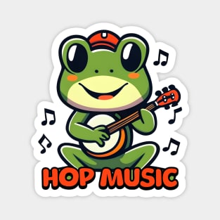 Hop Music! Cute Banjo Frog Magnet