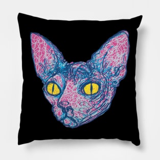 Squiggly Sphynx Cat Pillow