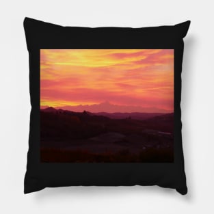 Sunset mountain Pillow