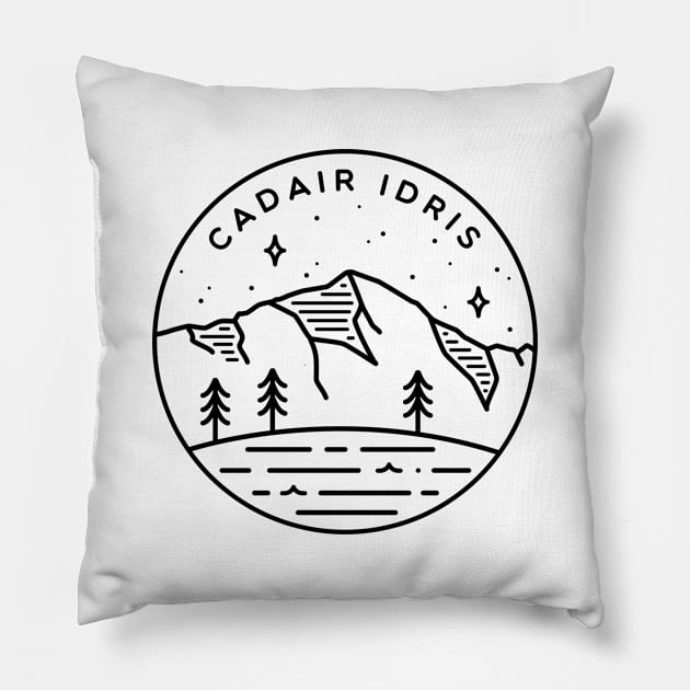 Cadair Idris, Wales Emblem - White Pillow by typelab