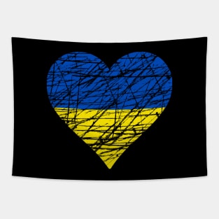 Ukraine Flag Heart Shirt Ukrajina Tapestry