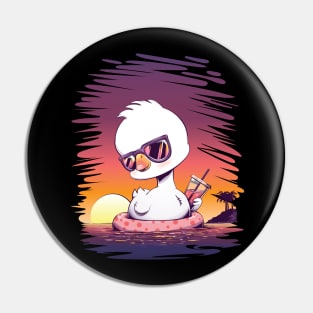 Summer Time Fun - DinkyGoose - Cartoon Goose Pin