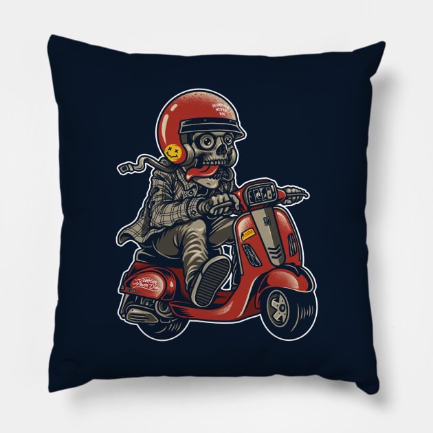 scooter never die Pillow by Bimaaldisa