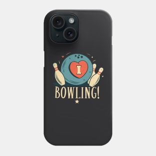 I love Bowling - retro cartoon Phone Case