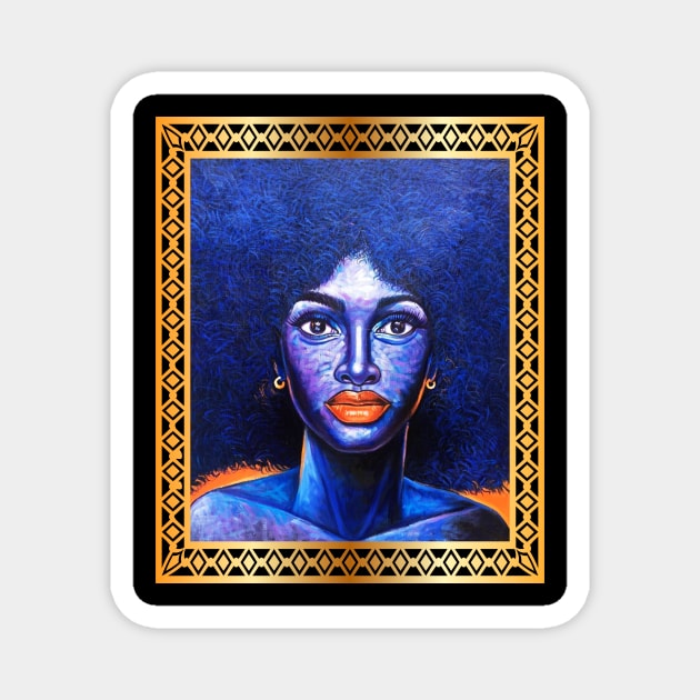 Afro African Woman, Afro Hair, African Artwork Magnet by logiamerch