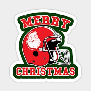 Merry Christmas Santa Football Helmet Magnet