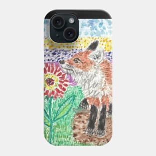 Fox  flower art Phone Case