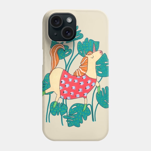 Happy Unicorn Phone Case by DoodlesAndStuff