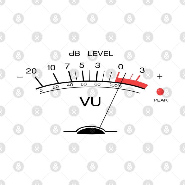 Volume VU Meter Vintage Audio Engineer Recording Studio Gear Head Musician Guitar Shirt Classic by blueversion