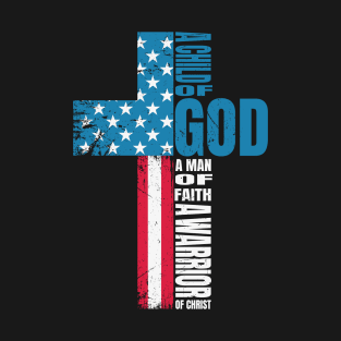 America Pride US Flag Faith Over Fear Christian Cross Jesus T-Shirt