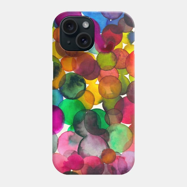 Pocket - Overlapped Watercolor Dots Phone Case by ninoladesign